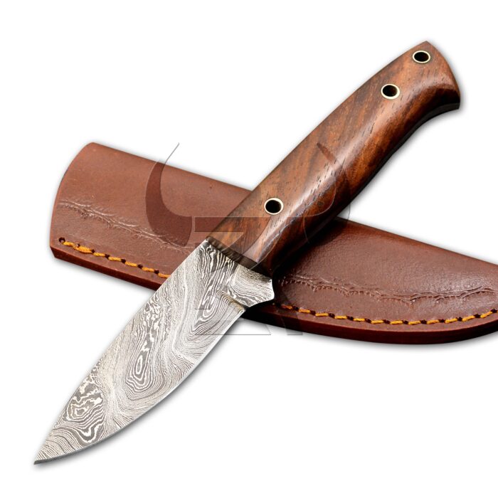 Damascus Bushcraft knife with sheath | Fixed Blade | Handmade Skinner knife - Image 1